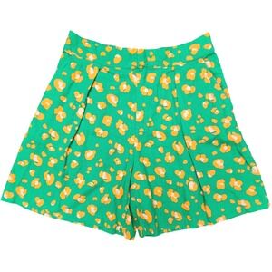 Tabitha Brown Target Womens S Linen Blend Shorts Green Leopard Print Pockets